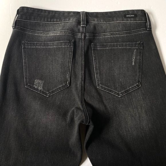 Liverpool Jeans Women 6/28 Cavalier Black The Straight Distressed Raw Frayed Hem - Picture 5 of 16